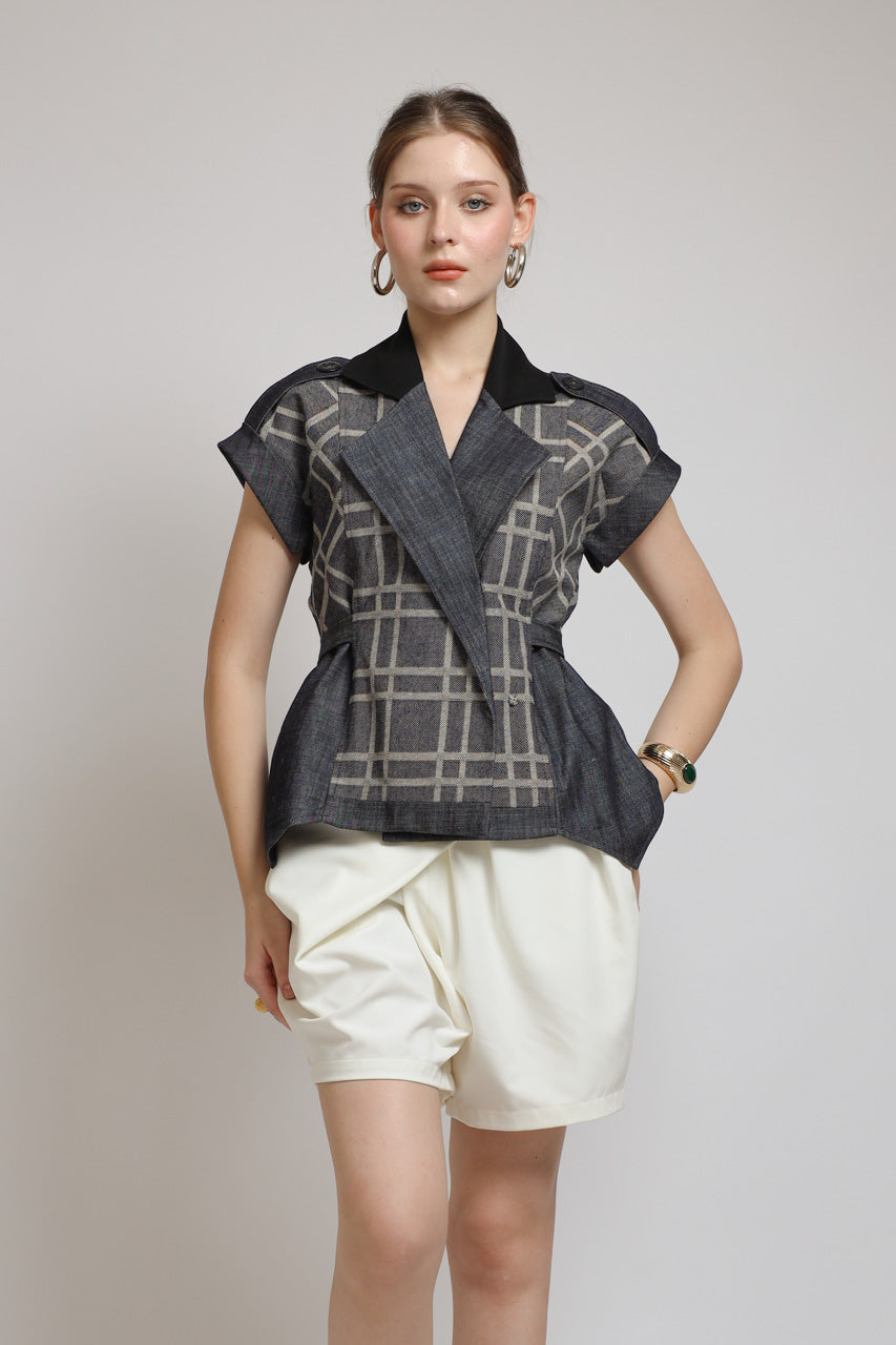 Bloom et Champs AK Denim Tartan Blouse