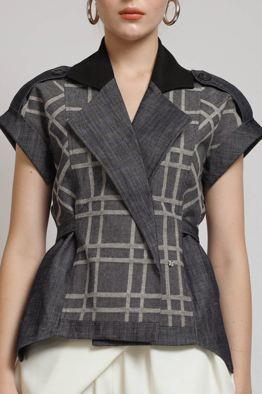 Bloom et Champs AK Denim Tartan Blouse