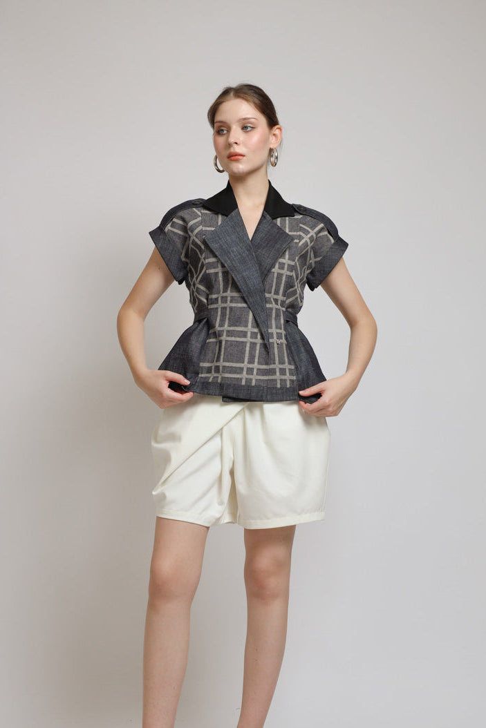 Bloom et Champs AK Denim Tartan Blouse