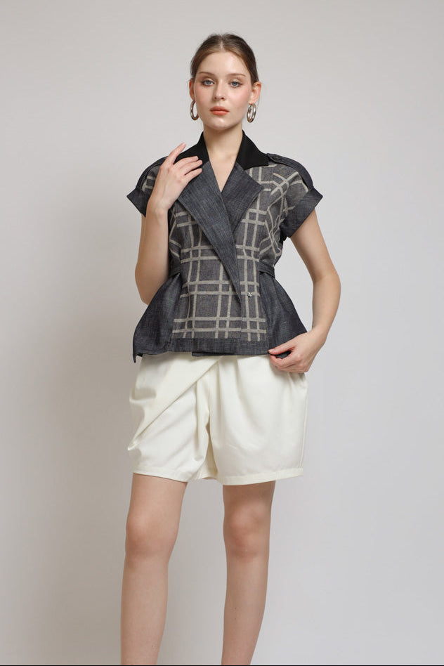 Bloom et Champs AK Denim Tartan Blouse