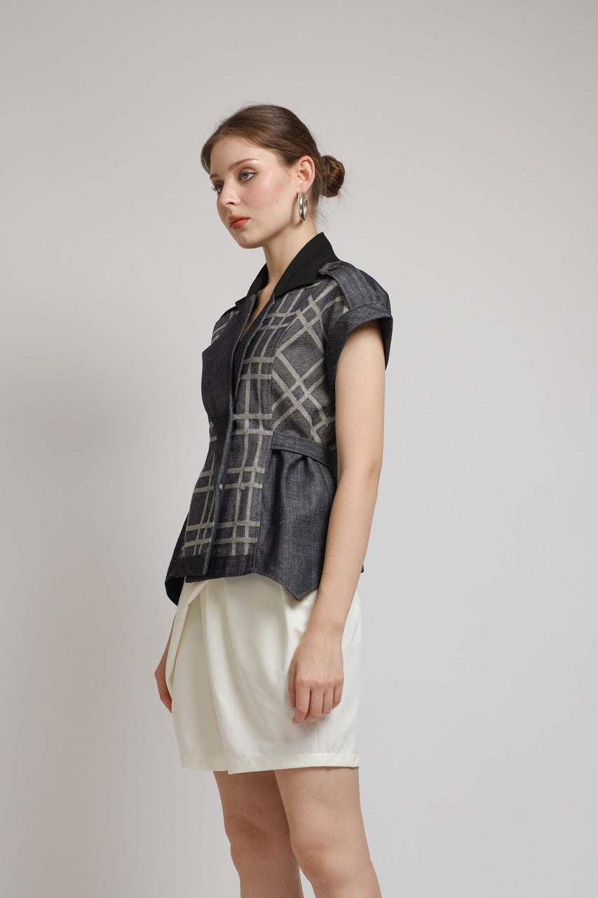 Bloom et Champs AK Denim Tartan Blouse