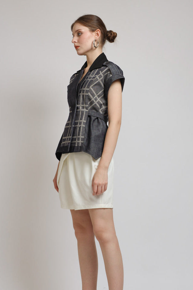 Bloom et Champs AK Denim Tartan Blouse