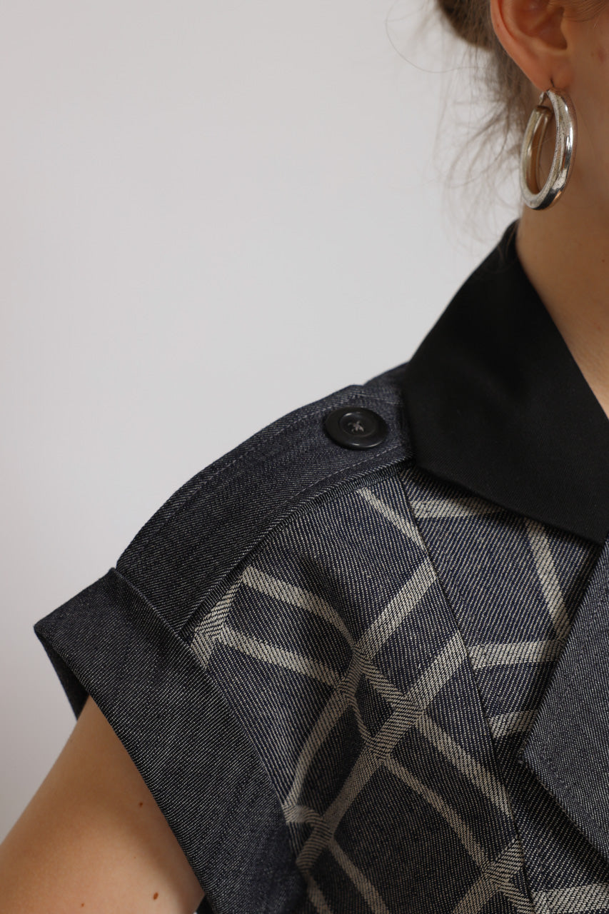Bloom et Champs AK Denim Tartan Blouse