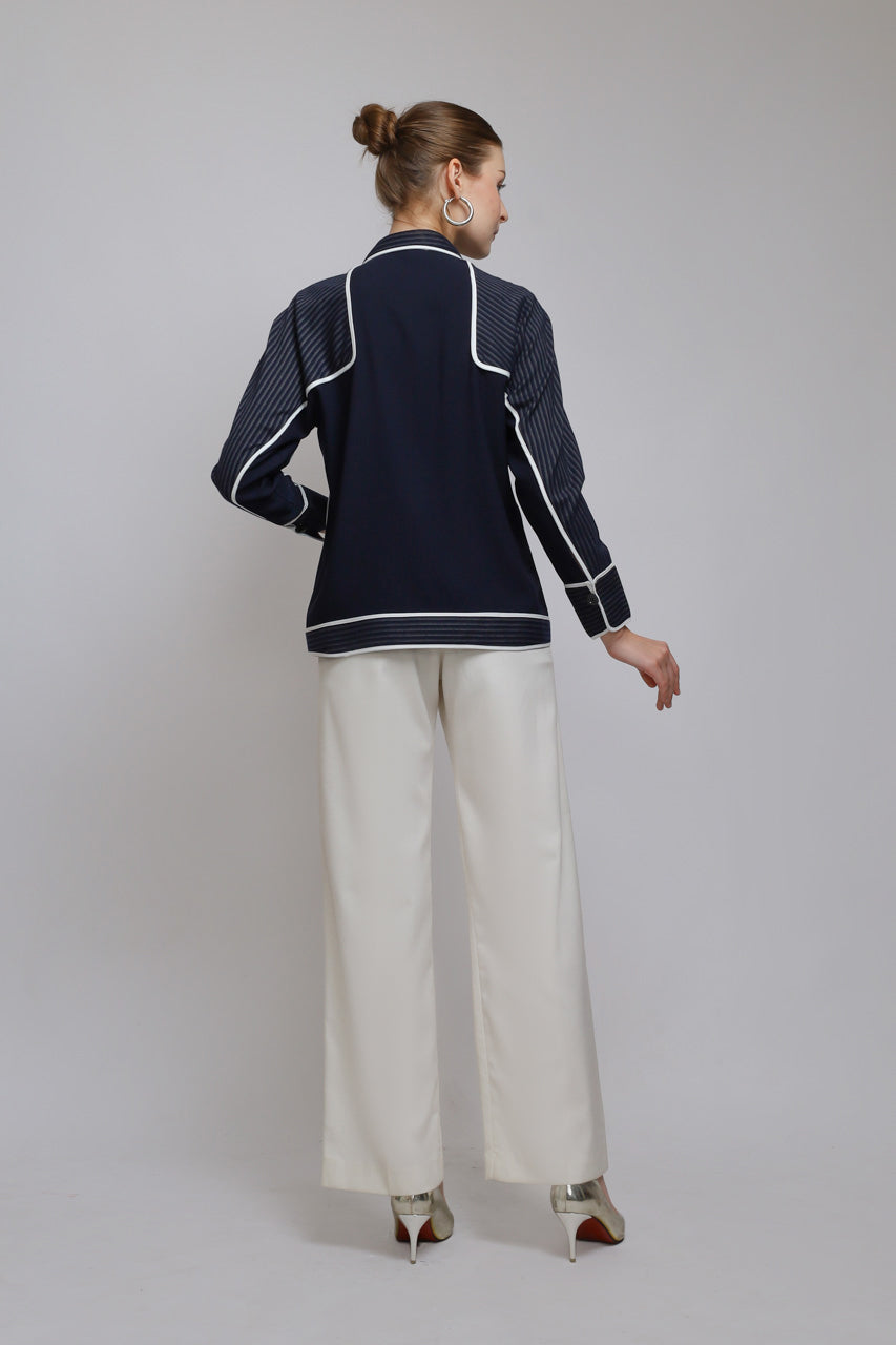 Bloom et Champs Kemeja Salur Navy