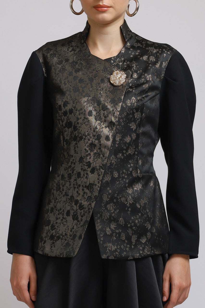 Bloom et Champs Kebaya Jacquard Blouse/Bloom et Champs Cowl Pants