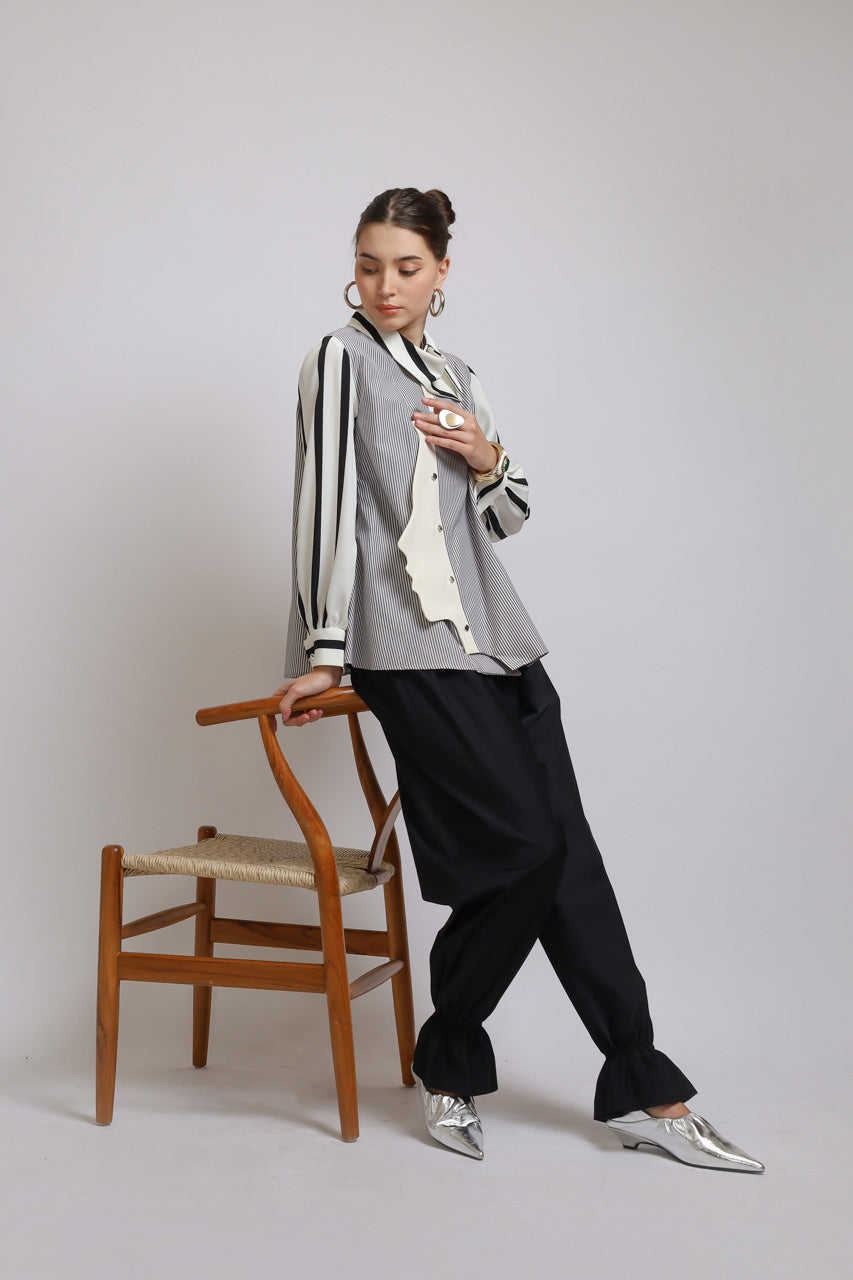 Bloom et Champs Long Sleeved FACED Shirt/Bloom Ruffle Hem Pants