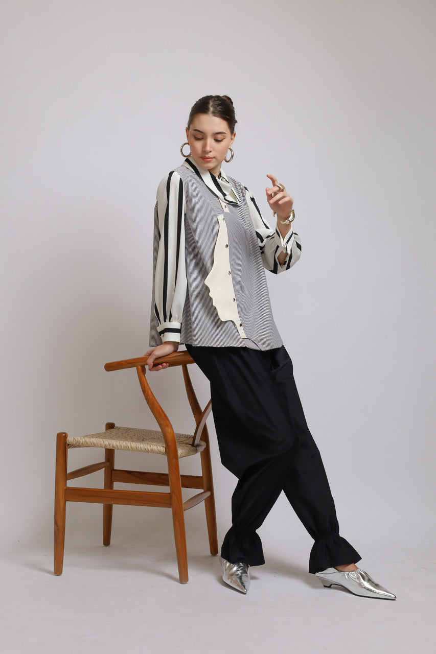 Bloom et Champs Long Sleeved FACED Shirt/Bloom Ruffle Hem Pants