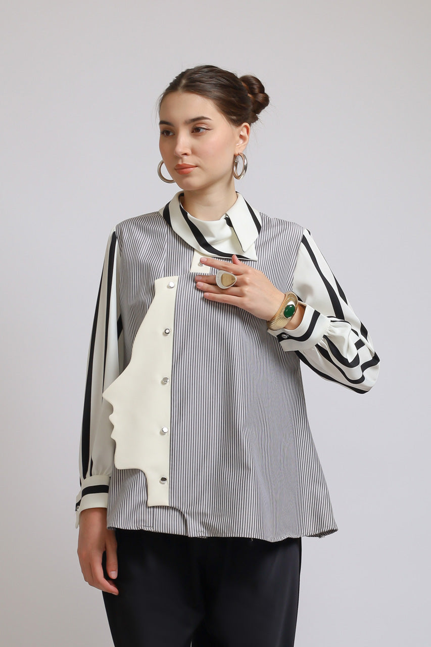 Bloom et Champs Long Sleeved FACED Shirt/Bloom Ruffle Hem Pants