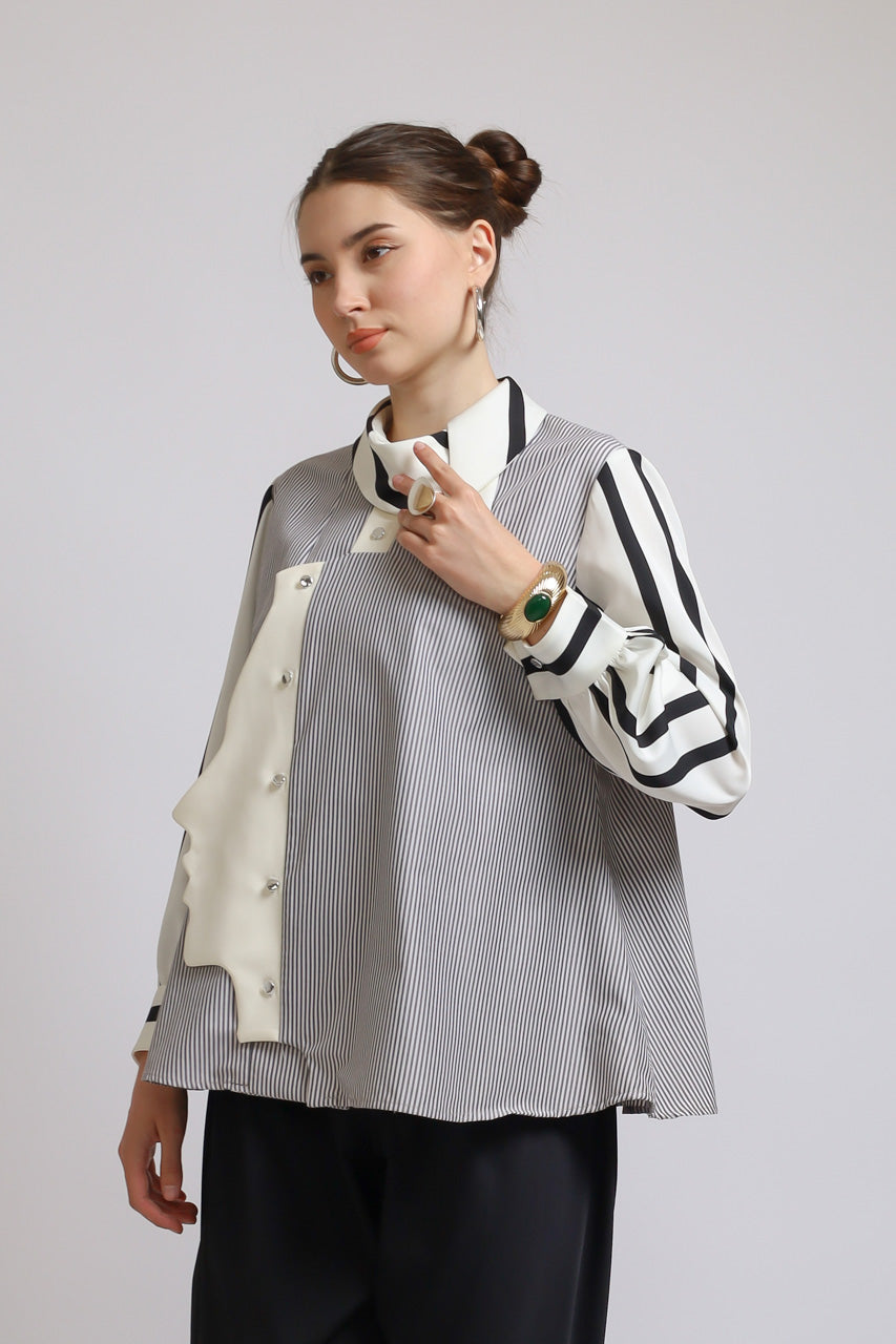 Bloom et Champs Long Sleeved FACED Shirt/Bloom Ruffle Hem Pants