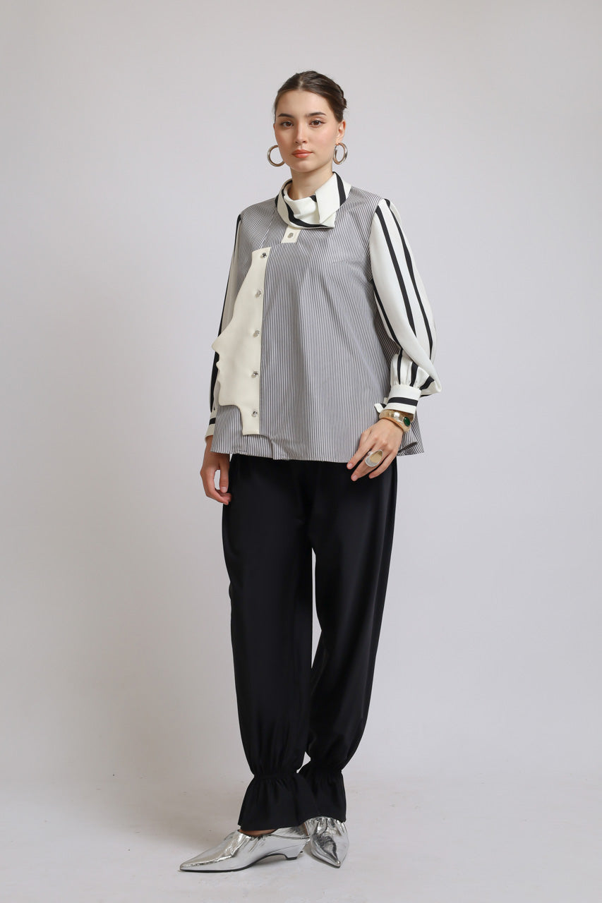 Bloom et Champs Long Sleeved FACED Shirt/Bloom Ruffle Hem Pants