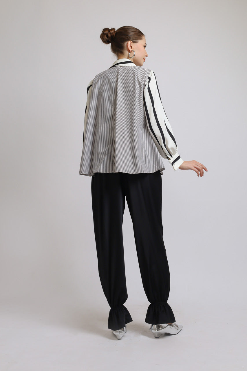 Bloom et Champs Long Sleeved FACED Shirt/Bloom Ruffle Hem Pants