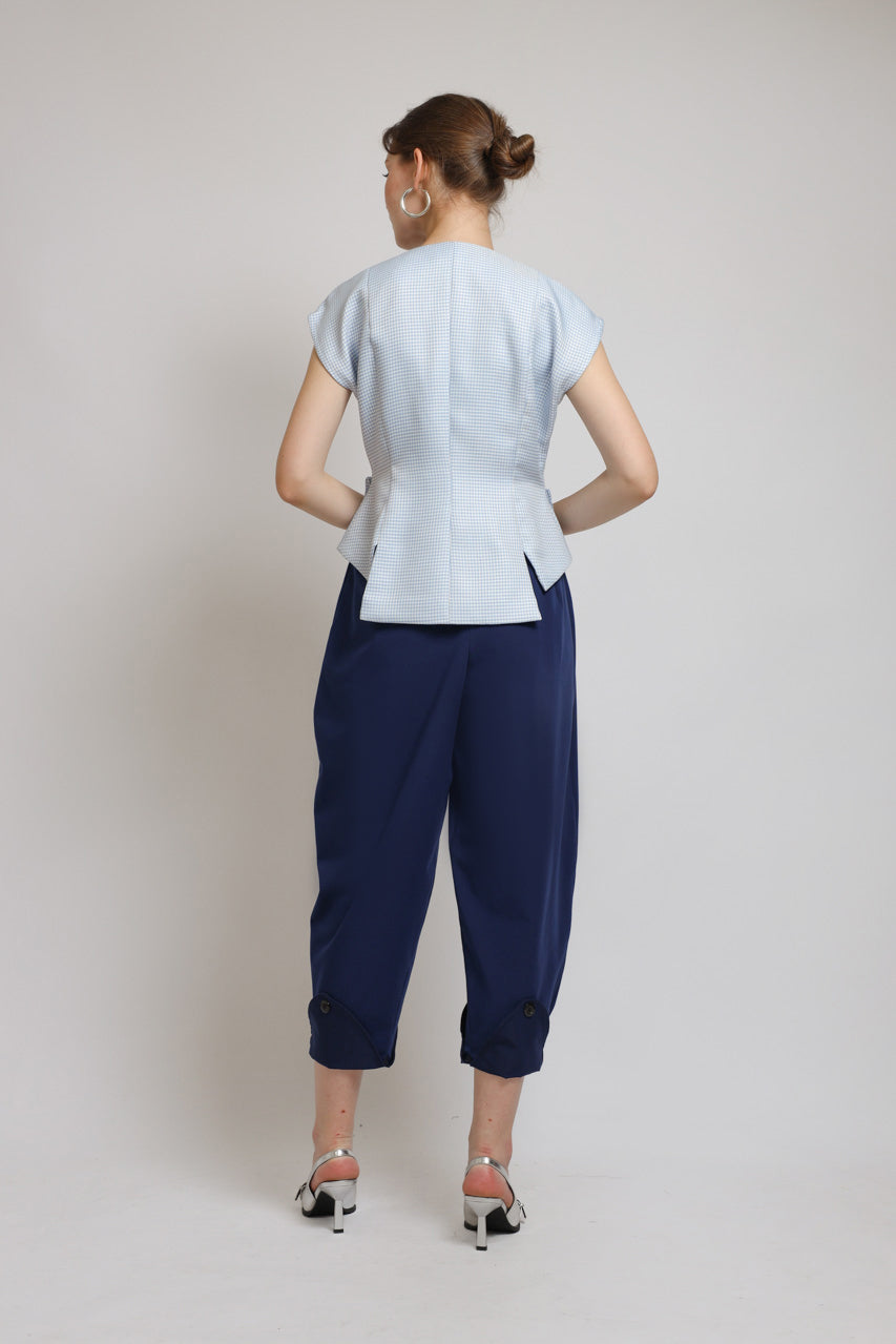Bloom et Champs Baby Blue Checkered Blouse