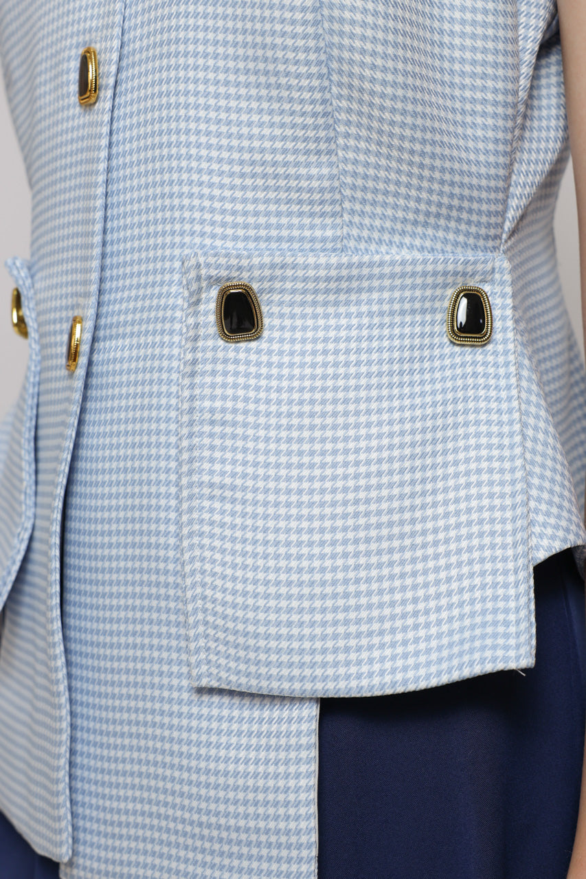 Bloom et Champs Baby Blue Checkered Blouse