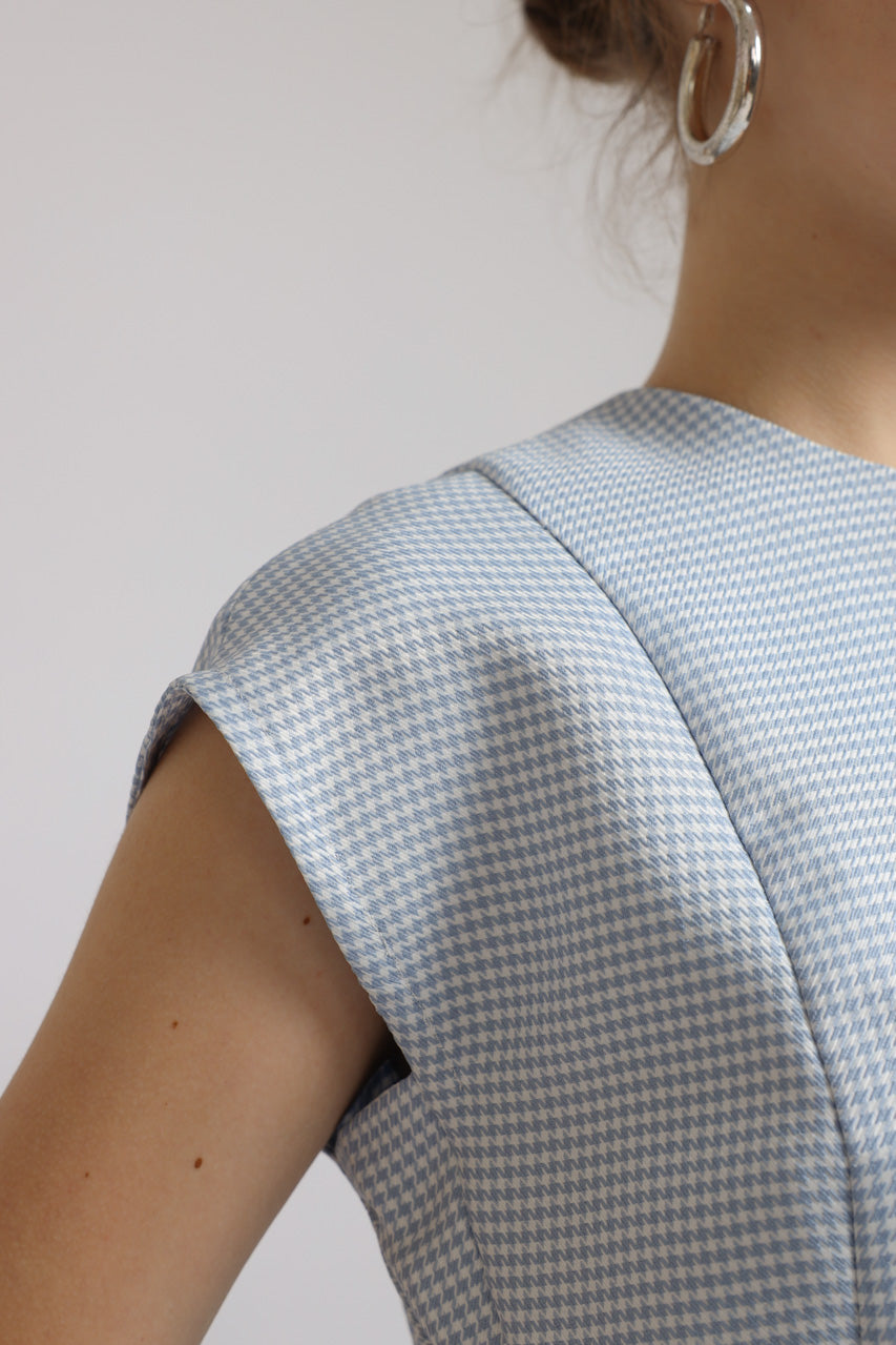 Bloom et Champs Baby Blue Checkered Blouse