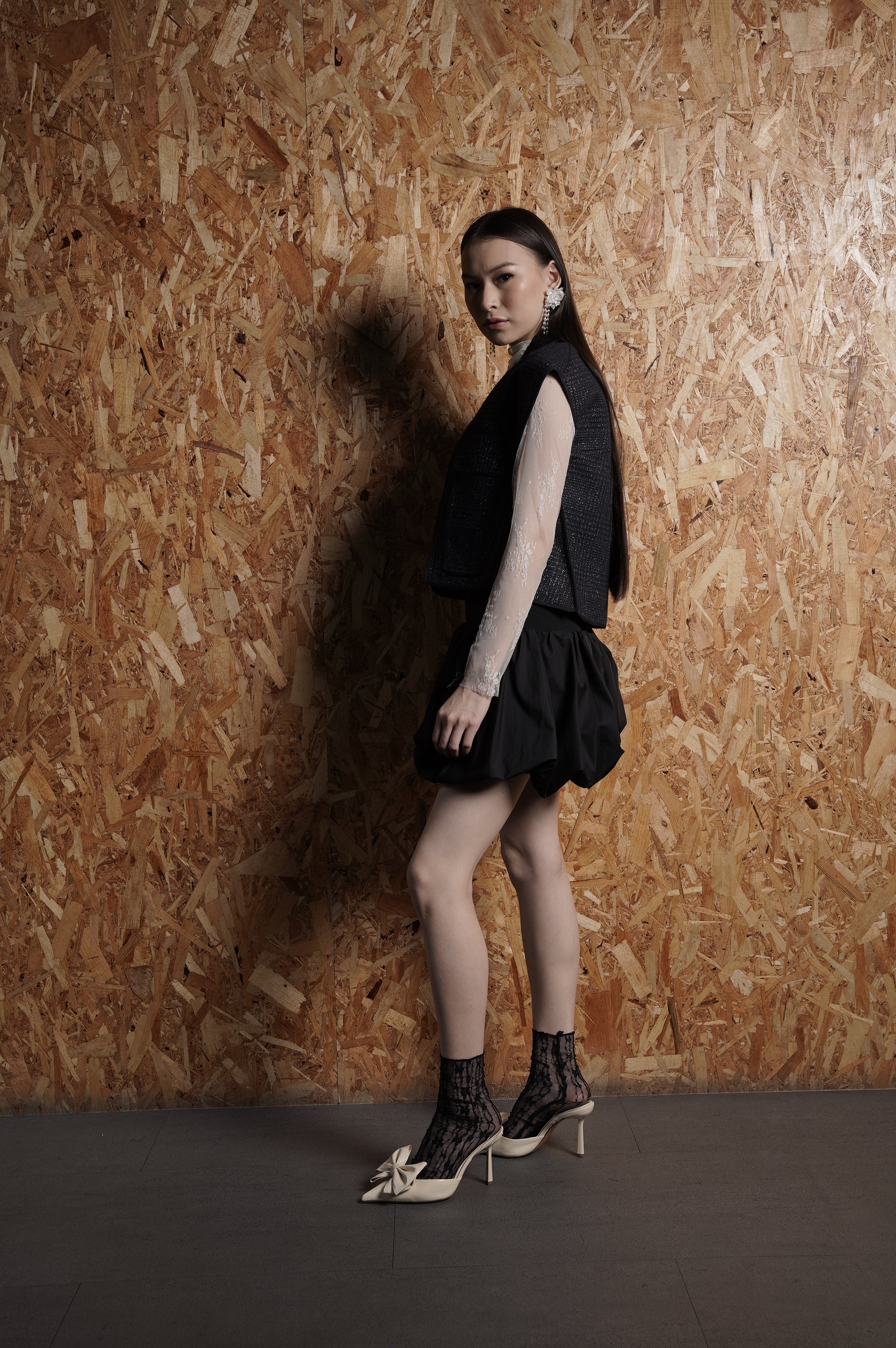 Bloom et Champs Outer Kaku Kantong Navy Silver