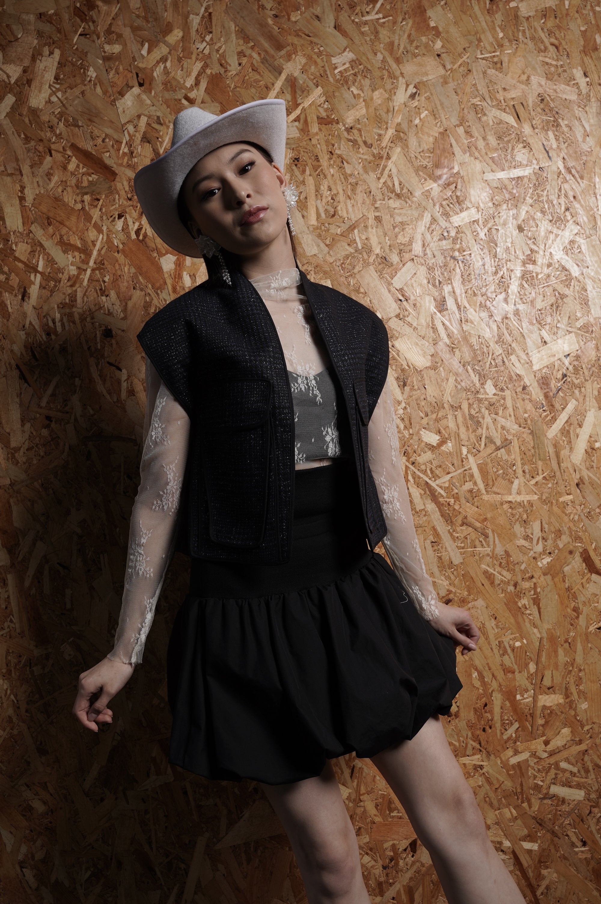 Bloom et Champs Outer Kaku Kantong Navy Silver