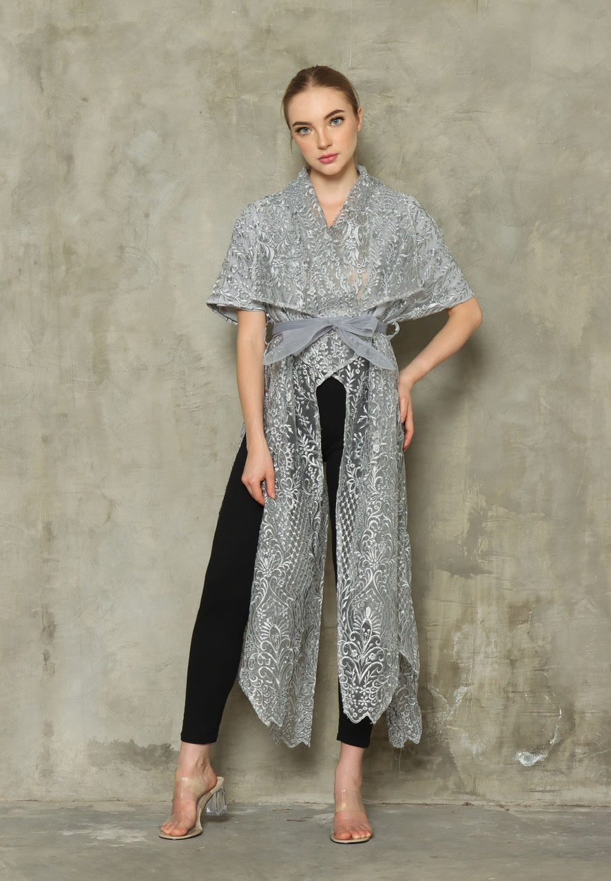 Kimono Tile Border Panjang In Silver