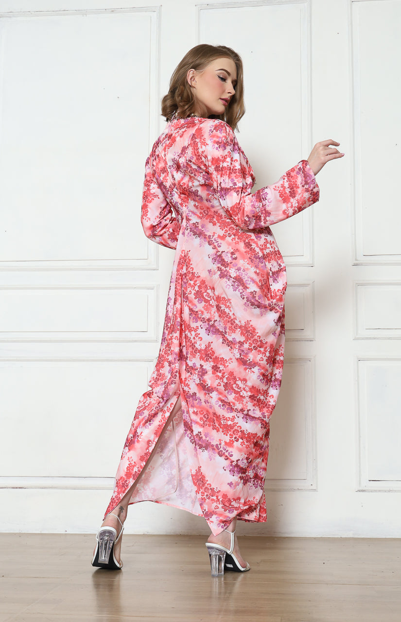 Bloom et Champs Dress Kaftan Bunga Pink