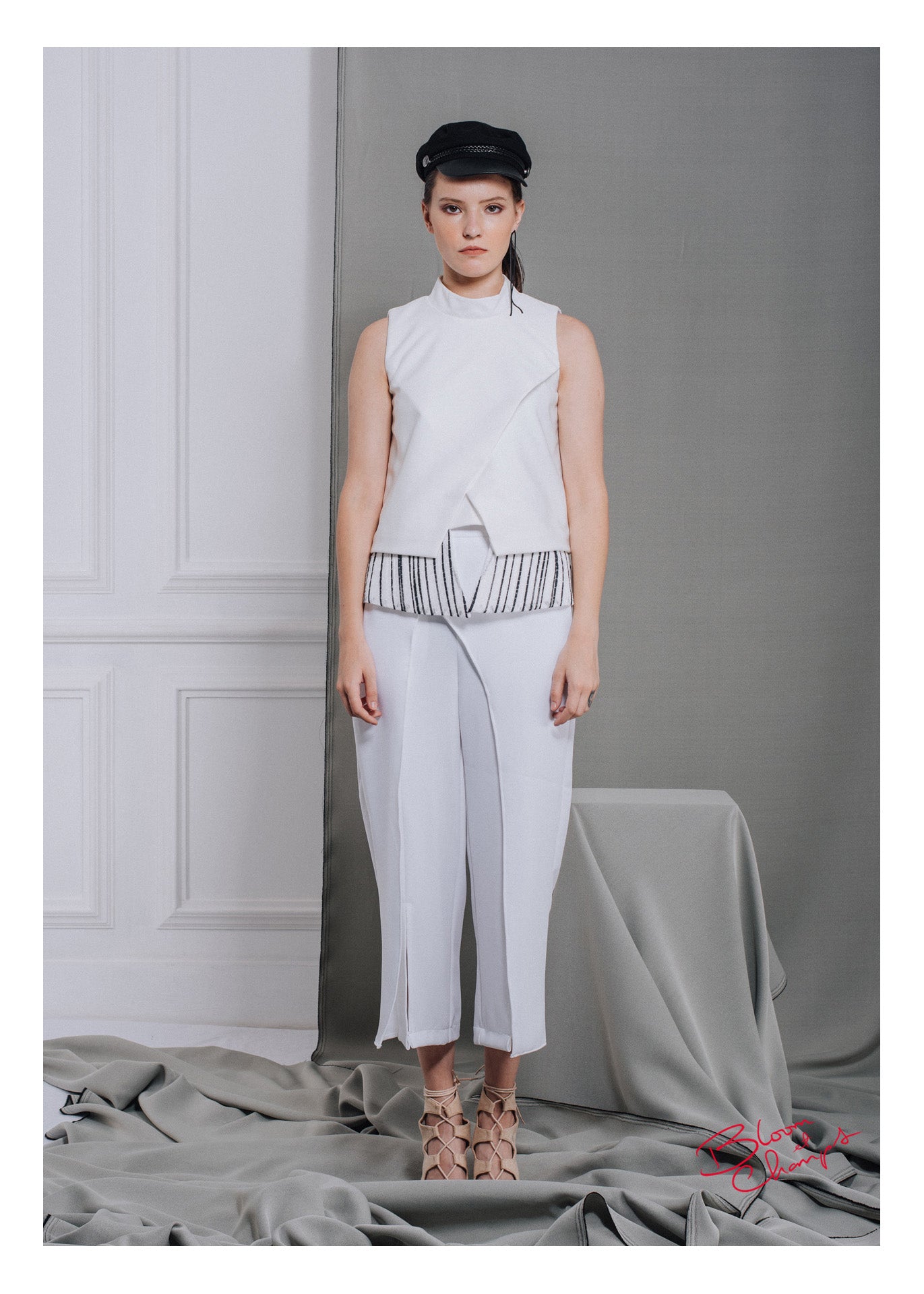 Top Organza Garis