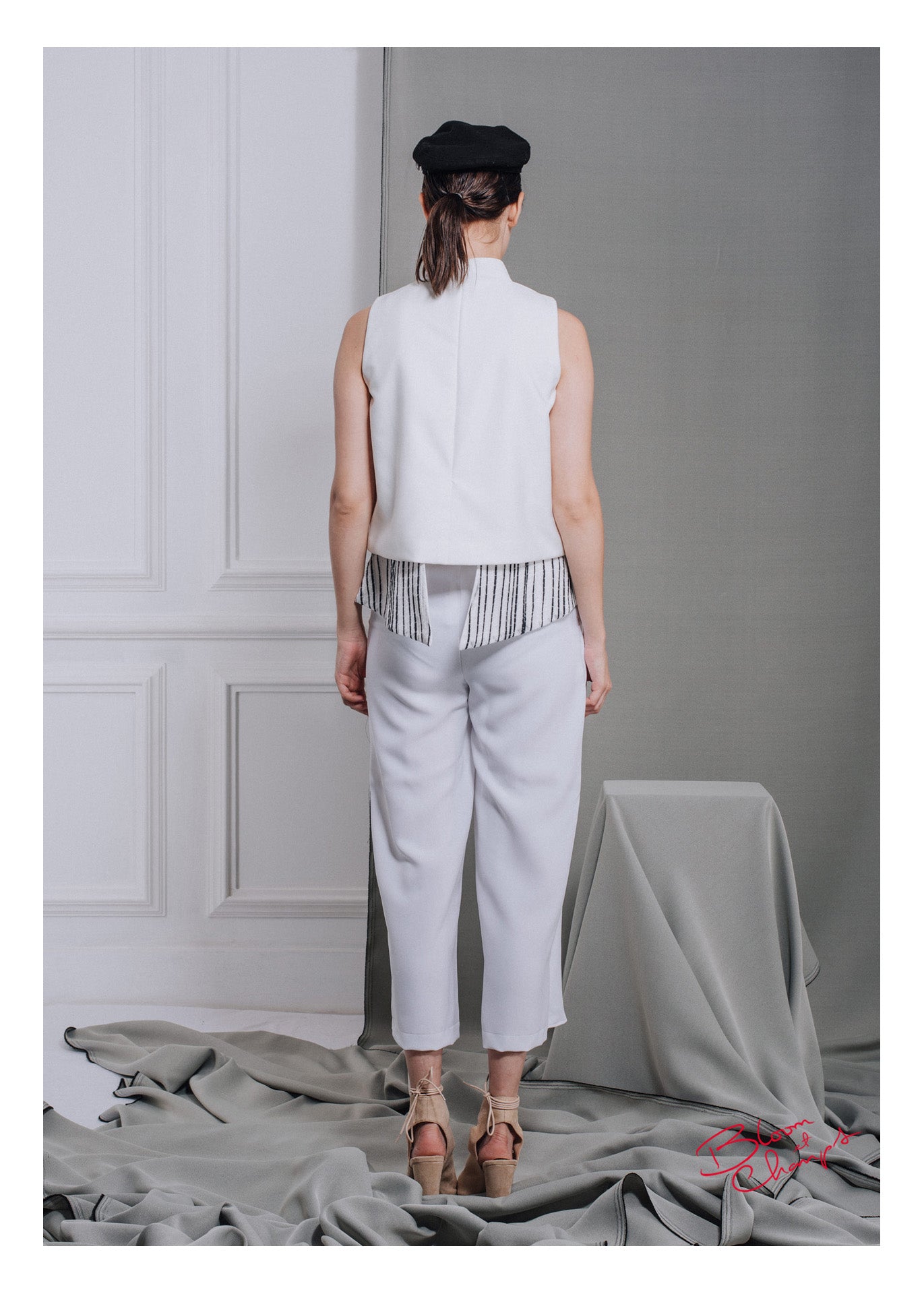 Top Organza Garis
