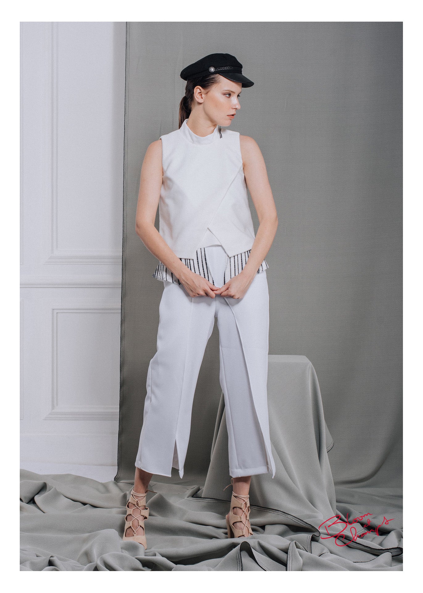 Top Organza Garis