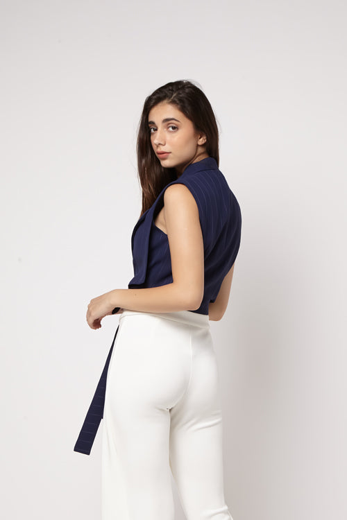 Navy Crop Top