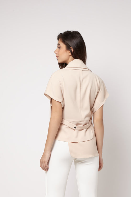 Long Scarf Top Beige