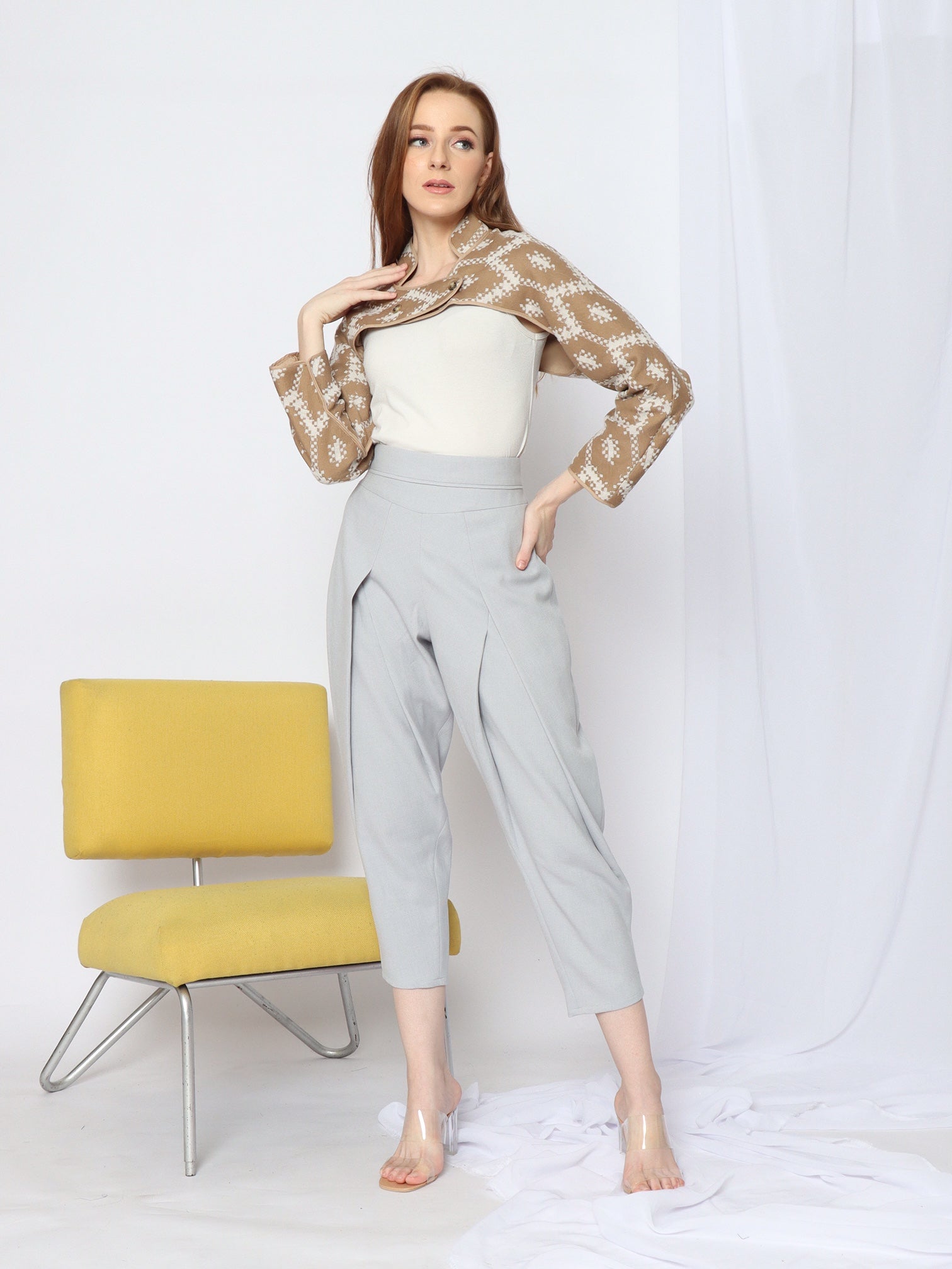 Top Setengah Cape Outer in Beige